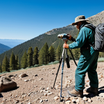 **

A determined treasure hunter, fully clothed in appropriate outdoor gear, searching for a hidden clue in the Chiliad Mountain State Wilderness. The scene includes a rugged landscape with trees, rocks, and distant mountains under a clear sky. They are using a metal detector. Safe for work, appropriate content, professional, well-formed hands, correct proportions, natural pose.

**