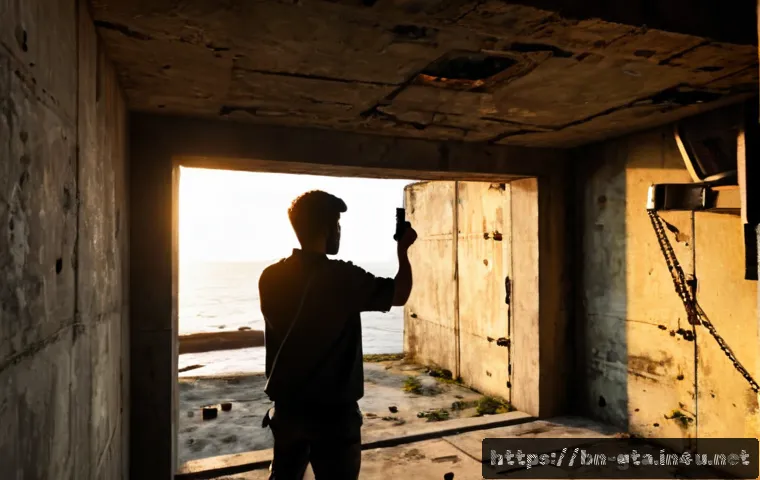 GTA5 희귀 무기 얻는 법 - Photorealistic open-world crime game inspired scene, a resourceful young man discovering a hidden ra...